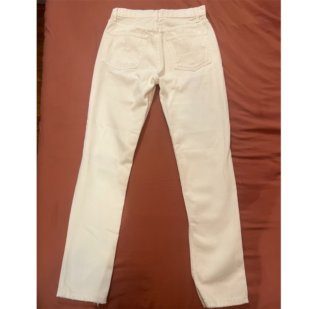 Reformation High-Rise White Ivory Julia Destroyed Jeans - Picture 11 of 16